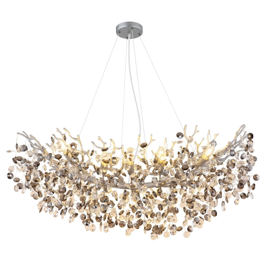 Globo - Hanglamp aan kabel 10xE14/40W/230V, zilverkleurig