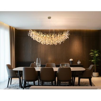 Globo - Luxe kroonluchter aan kabels 16xE14/40W/230V goudkleurig