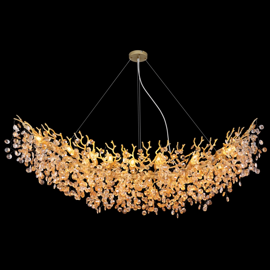 Globo - Luxe kroonluchter aan kabels 16xE14/40W/230V goudkleurig