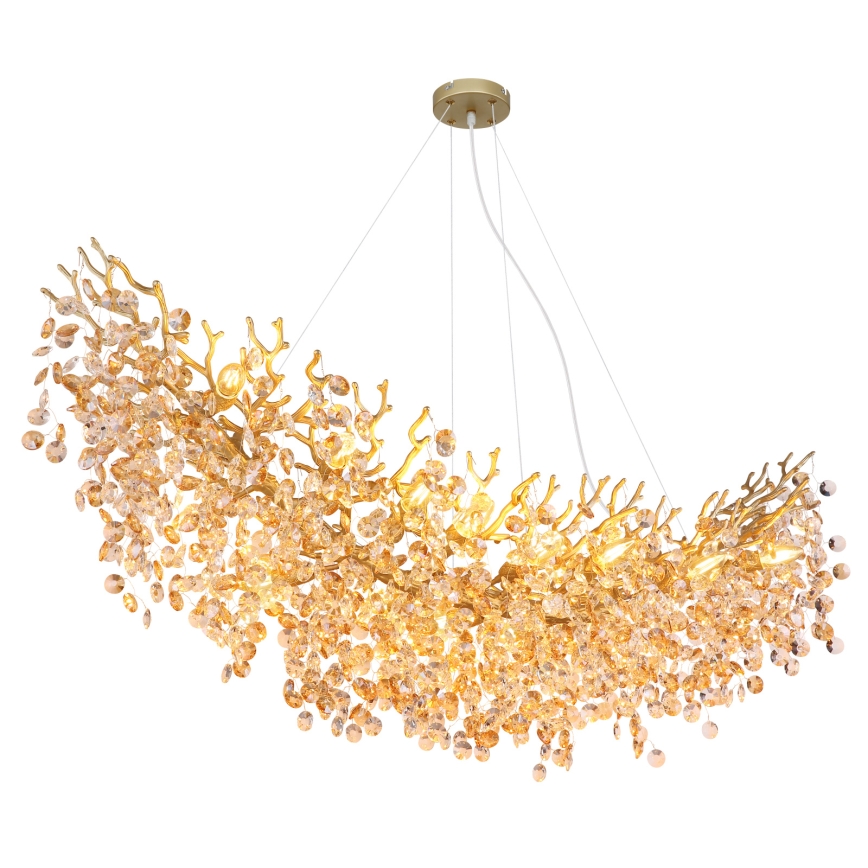 Globo - Luxe kroonluchter aan kabels 16xE14/40W/230V goudkleurig