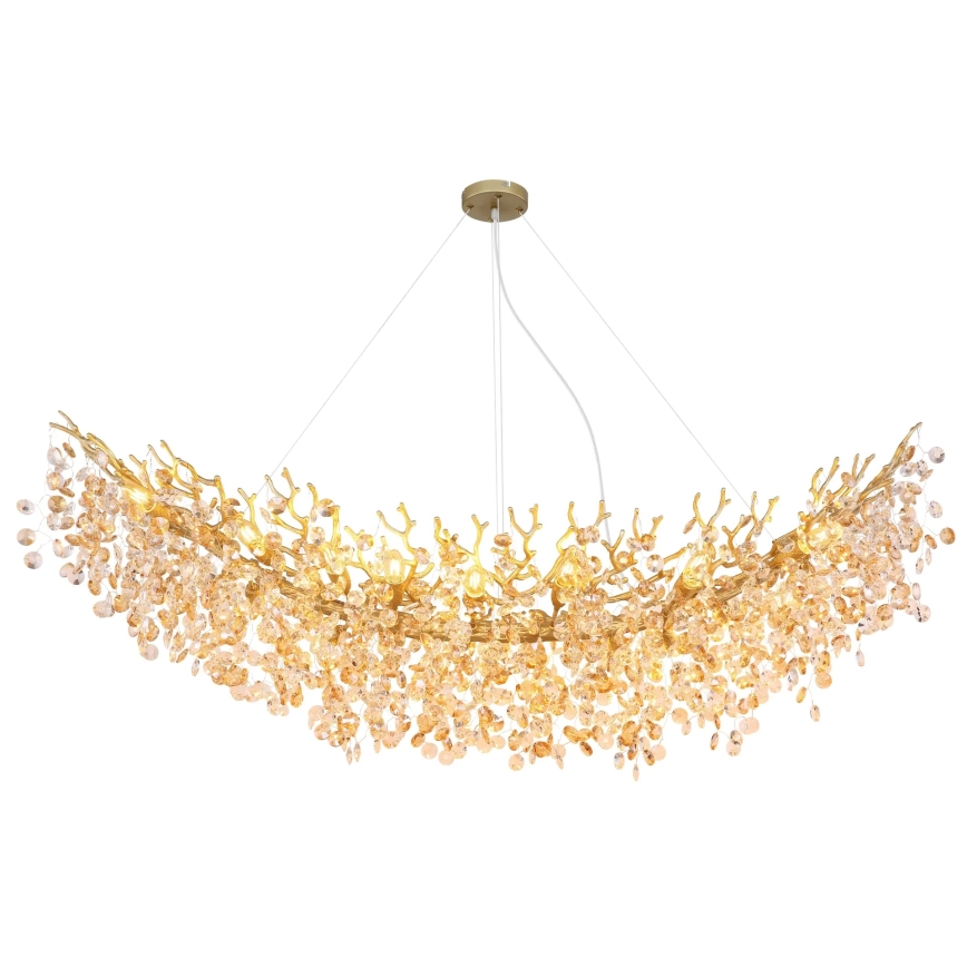 Globo - Luxe kroonluchter aan kabels 16xE14/40W/230V goudkleurig