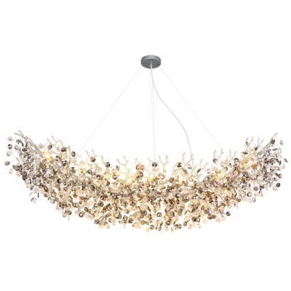 Globo - Hanglamp aan kabel 16xE14/40W/230V zilverkleurig