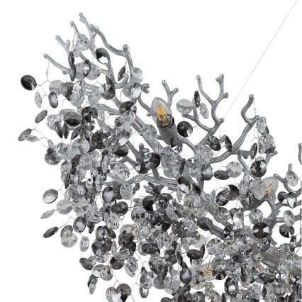 Globo - Hanglamp aan kabel 16xE14/40W/230V zilverkleurig