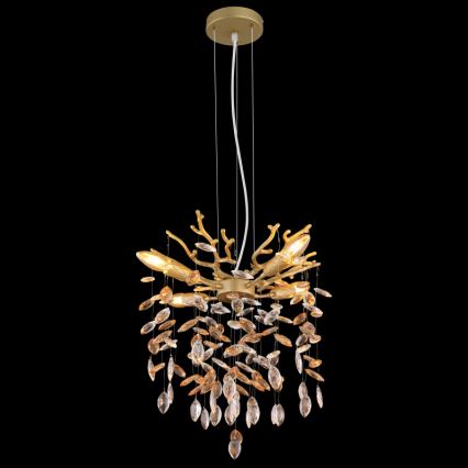 Globo - Hanglamp aan kabel 4xE14/40W/230V goudkleurig
