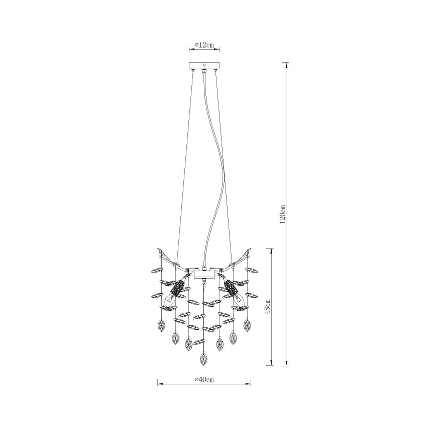 Globo - Hanglamp met kabel 4xE14/40W/230V zilver