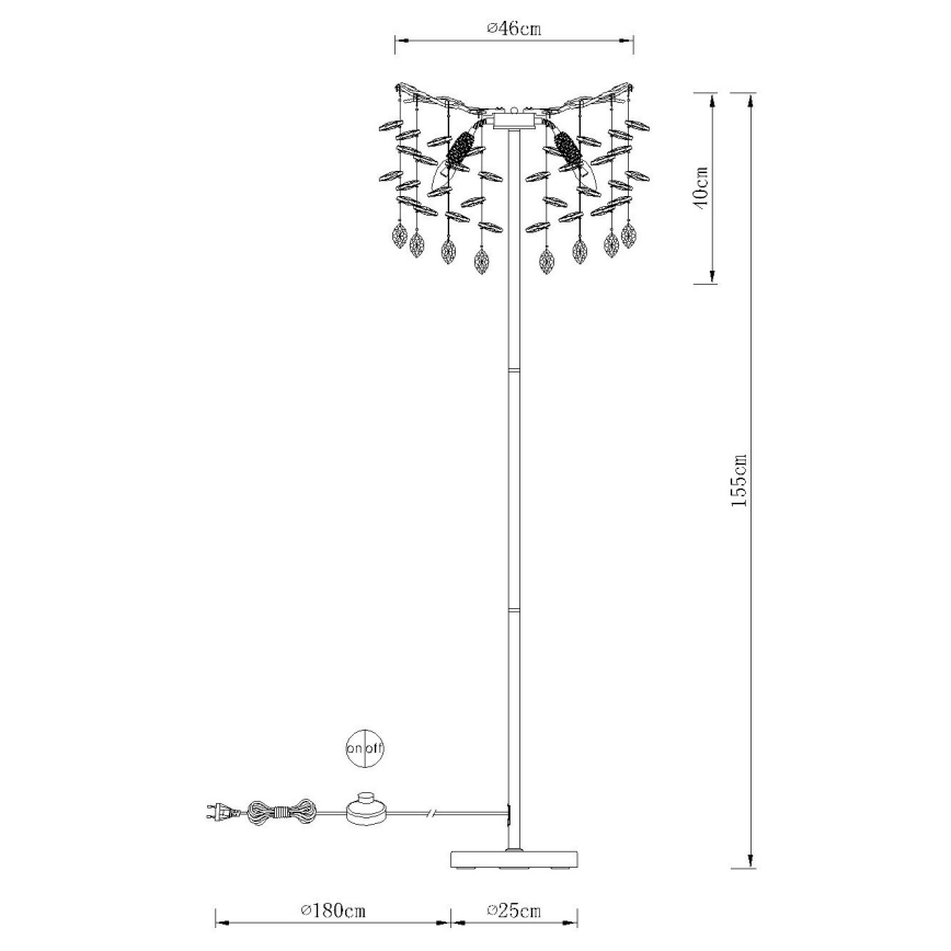 Globo - vloerlamp 5xE14/40W/230V goudkleurig
