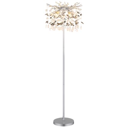 Globo - Vloerlamp 5xE14/40W/230V zilverkleurig