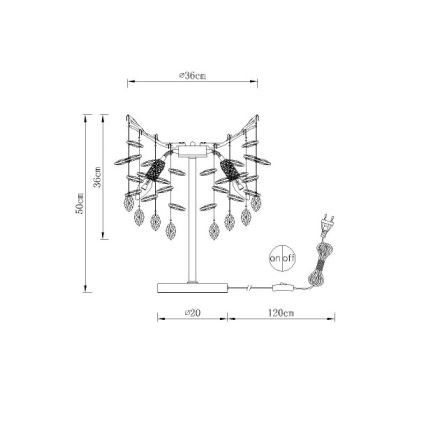Globo - Gouden tafellamp 3xE14/40W/230V