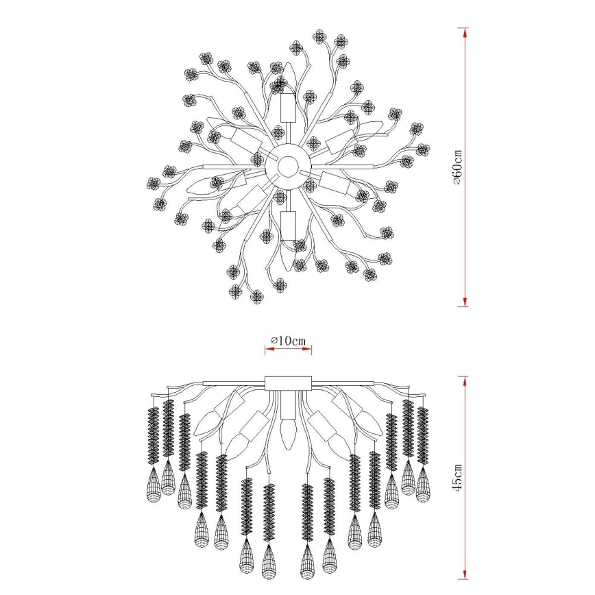 Globo - Plafondlamp 8xE14/40W/230V