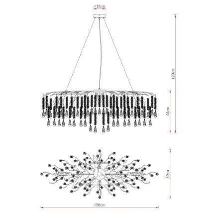 Globo - Kroonluchter met kabel, 12x E14/40W/230V