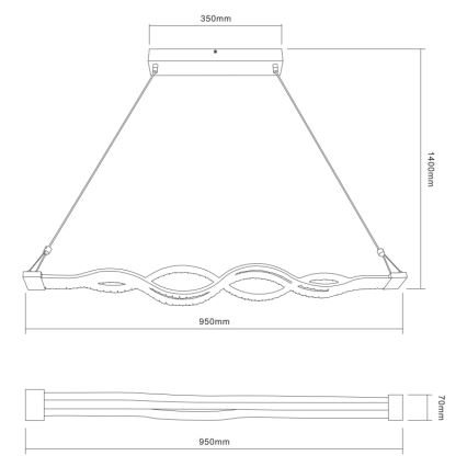 Globo - Dimbare LED-hanglamp met kabel LED/30W/230V + afstandsbediening
