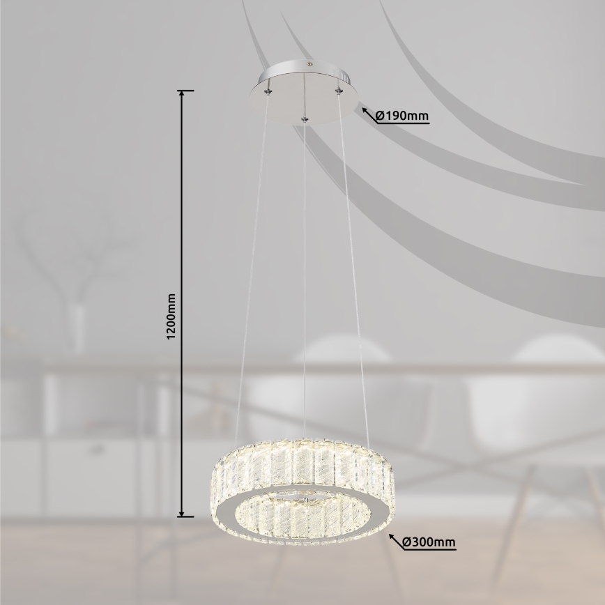 Globo - Dimbare LED hanglamp aan een koord LED/30W/230V 2700-6000K diameter 30 cm + afstandsbediening