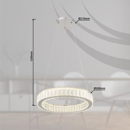 Globo - Dimbare LED hanglamp aan een koord LED/50W/230V 2700-6000K diameter 50 cm + afstandsbediening