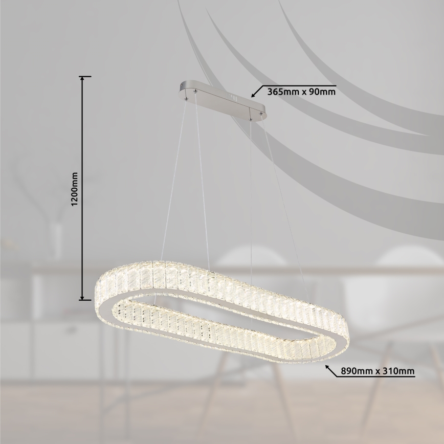 Globo - Dimbare LED hanglamp aan een koord LED/58W/230V 2700-6000K + afstandsbediening