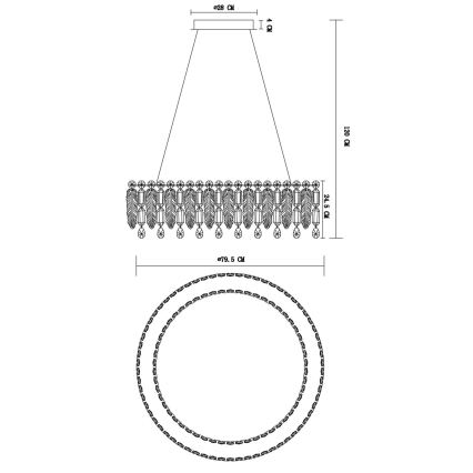 Globo - Dimbare LED-hanglamp met kabel LED/78W/230V 2700-6000K + afstandsbediening