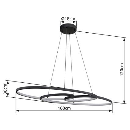 Globo - LED Hanglamp aan een koord LED/39W/230V 2700/4000/6500K