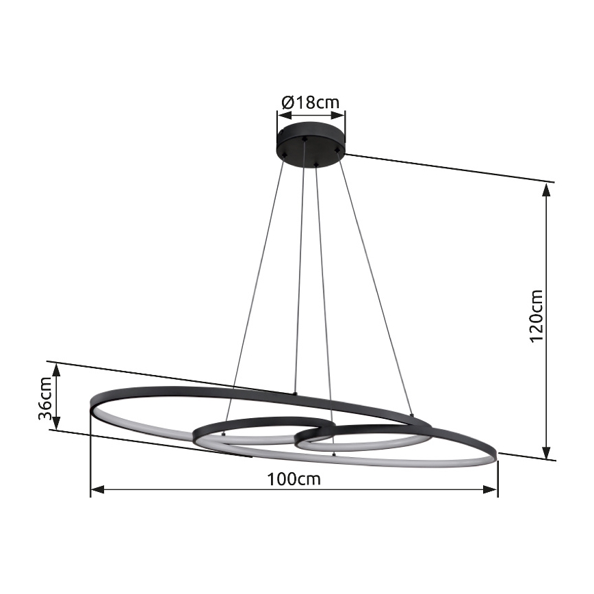Globo - LED Hanglamp aan een koord LED/39W/230V 2700/4000/6500K