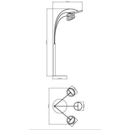 Globo - Dimbare LED-vloerlamp met aanraakbediening LED/48W/230V 3000/4000/6000K