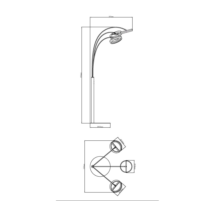 Globo - LED Dimbare vloerlamp met aanraakbediening LED/48W/230V 3000-6000K