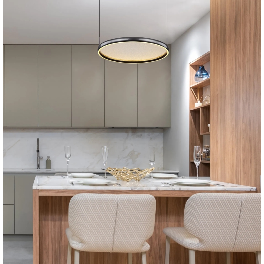 Globo - Dimbare LED hanglamp aan een koord LED/36W/230V 2700-6000K zwart + afstandsbediening