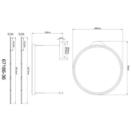 Globo - Dimbare LED hanglamp aan een koord LED/36W/230V 2700-6000K zwart + afstandsbediening