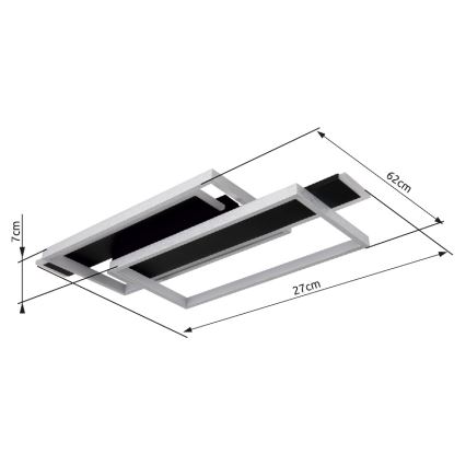 Globo - LED plafondlamp LED/40W/230V 62x27 cm mat chroom/zwart