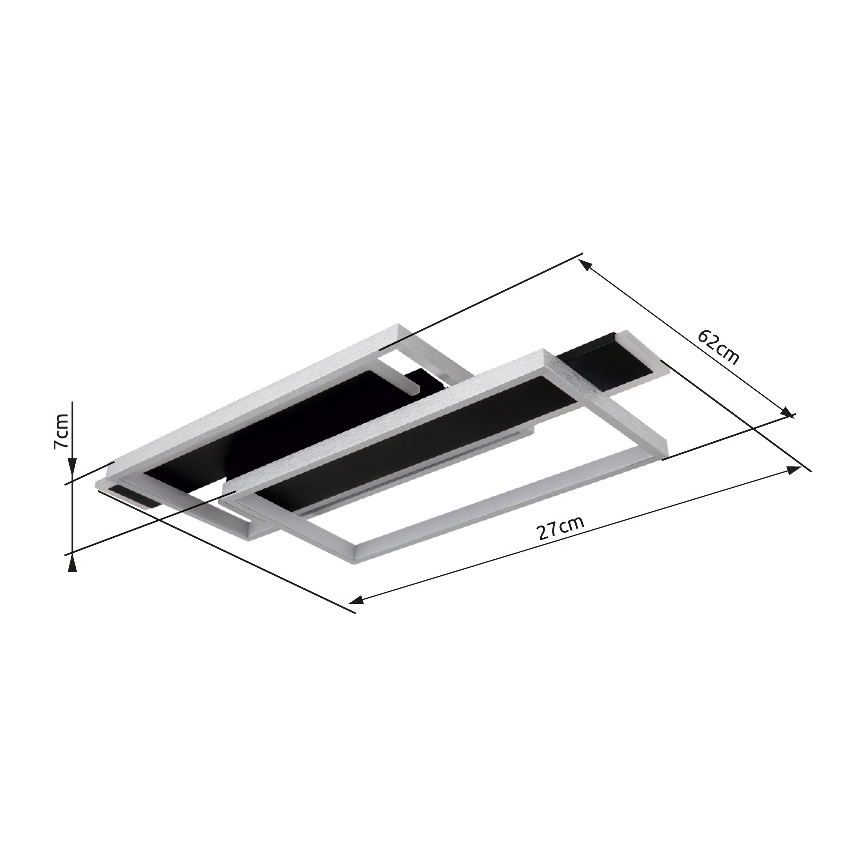 Globo - LED plafondlamp LED/40W/230V 62x27 cm mat chroom/zwart