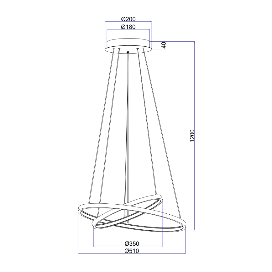 Globo - Dimbare LED hanglamp aan een koord 2xLED/21W/230V