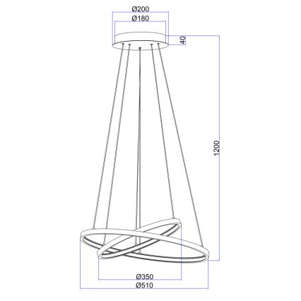 Globo - Dimbare LED hanglamp aan een koord 2xLED/21W/230V