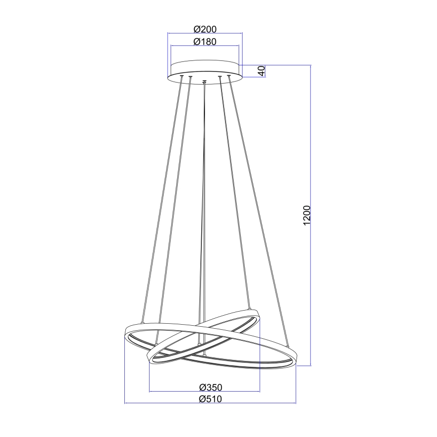 Globo - Dimbare LED hanglamp aan een koord 2xLED/21W/230V