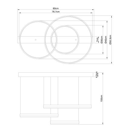 Globo - Dimbare LED hanglamp aan een koord LED/55W/230V 2700-6500K + afstandsbediening