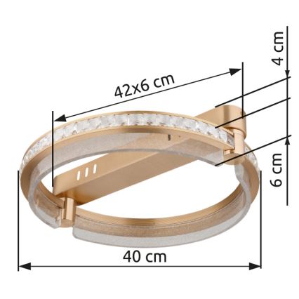 Globo - LED Dimbare kristallen plafondlamp LED/36W/230V 2700K-6000K + afstandsbediening