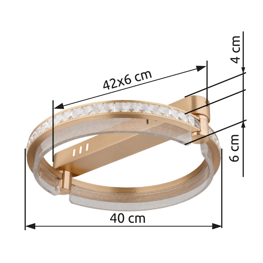 Globo - LED Dimbare kristallen plafondlamp LED/36W/230V 2700K-6000K + afstandsbediening