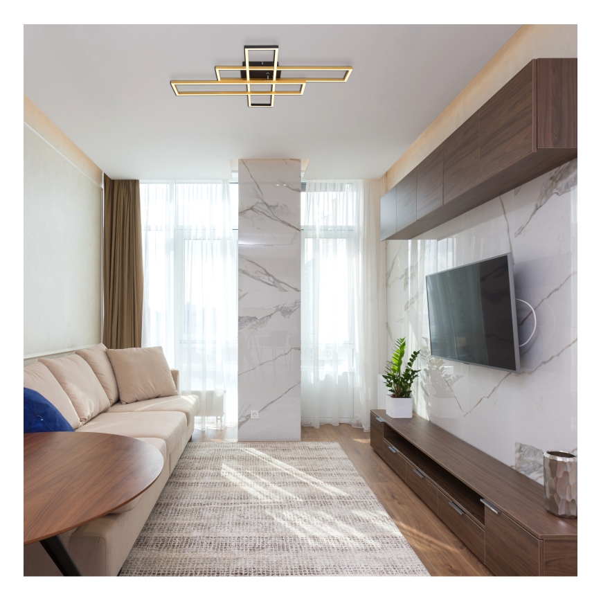 Globo - LED plafondlamp LED/40W/230V 3000K 60x80 cm zwart/goud