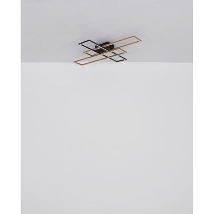 Globo - LED plafondlamp LED/40W/230V 3000K 60x80 cm zwart/goud