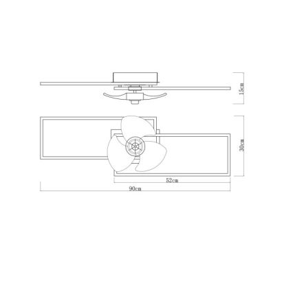 Globo - LED-dimbare plafondlamp met ventilator LED/38W/230V 3000-6500K + afstandsbediening