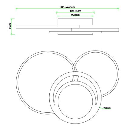 Globo - LED Plafond Lamp LED/40W/230V