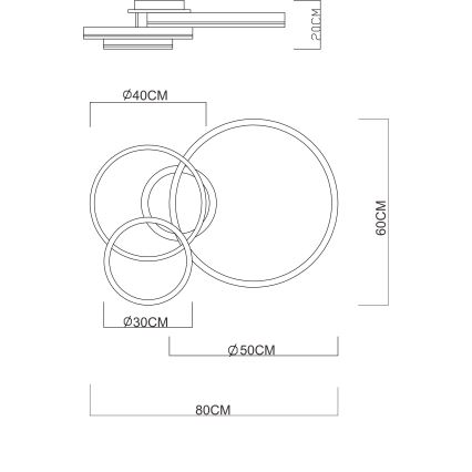 Globo - Dimbare LED-plafondlamp LED/72W/230V 2700-6000K 60x80 cm + afstandsbediening