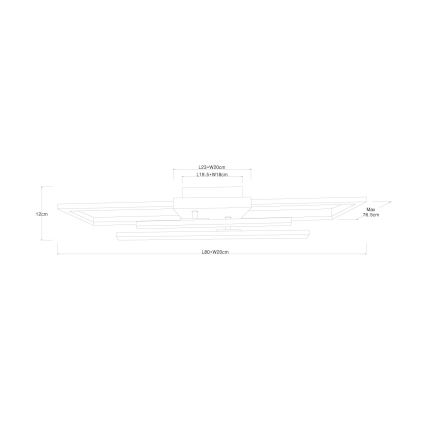 Globo - LED plafondlamp LED/24W/230V 3000K 20x80 cm