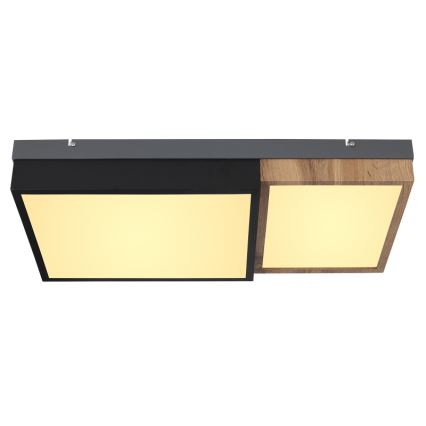 Globo 67286-30 - LED-plafondlamp GUNDI LED/30W/230V 35x65 cm bruin/zwart