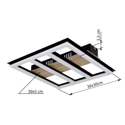Globo - LED plafondlamp LED/18W/230V 3000K 30x30 cm