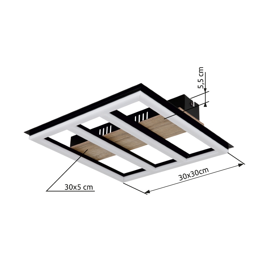 Globo - LED plafondlamp LED/18W/230V 3000K 30x30 cm