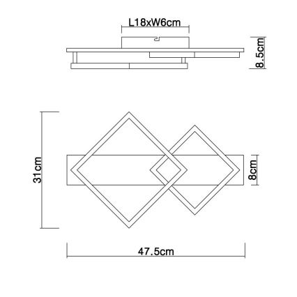 Globo - LED Plafondlamp LED/18W/230V