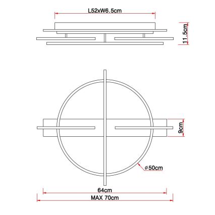 Globo - LED Plafondlamp LED/44W/230V