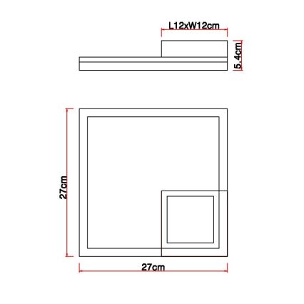 Globo - LED Plafondlamp LED/12W/230V