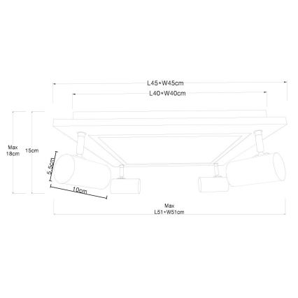 Globo - LED spot 4xGU10/5W/230V + LED/24W/230V