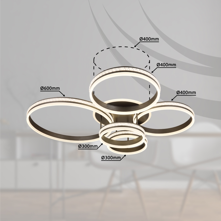 Globo - Dimbare LED Plafondlamp LED/120W/230V 2700K-6000K + afstandsbediening