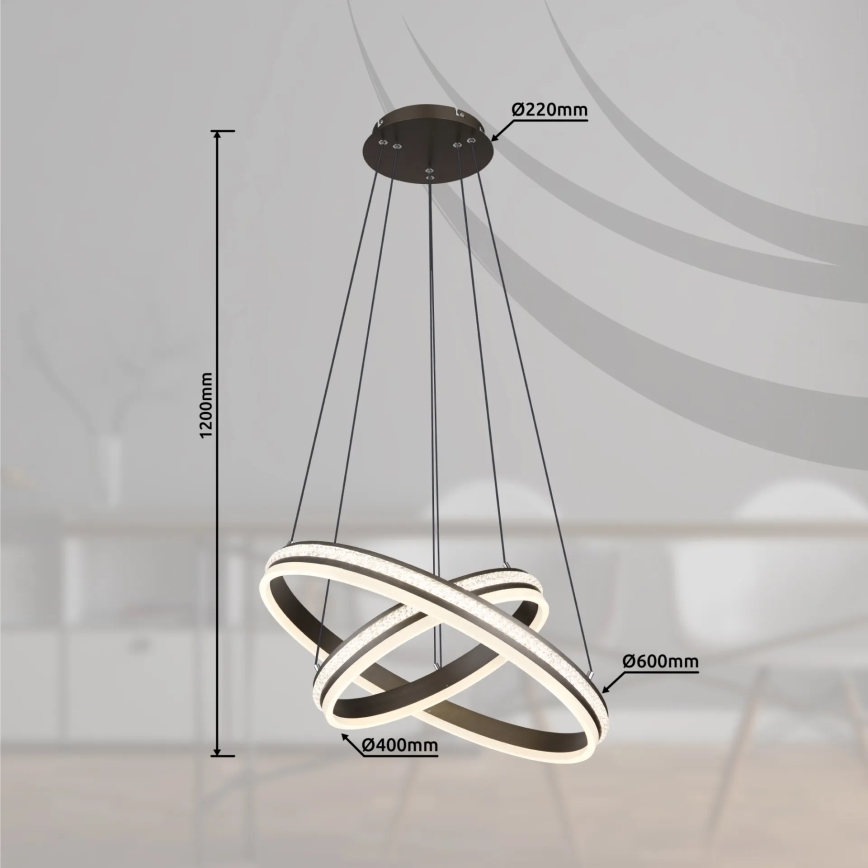 Globo - Dimbare LED hanglamp aan een koord LED/60W/230V 2700K-6000K + afstandsbediening