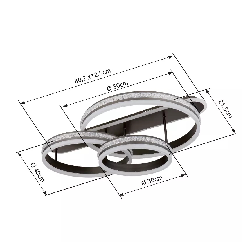 Globo - Dimbare LED plafondlamp LED/75W/230V 2700K-6000K + afstandsbediening