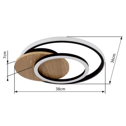 Globo - LED Plafondlamp LED/24W/230V zwart